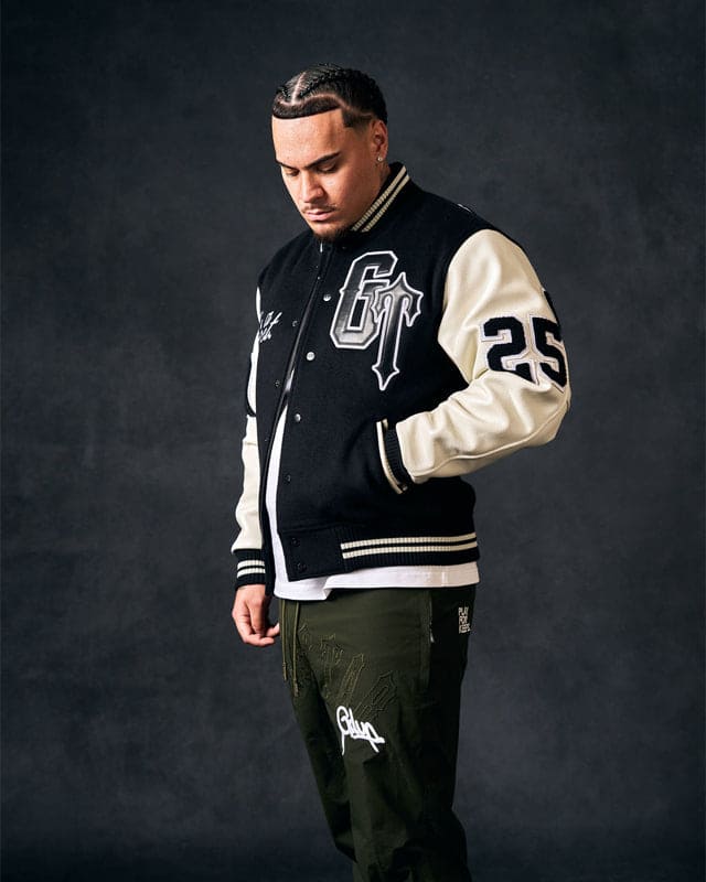 Geedup x Trapstar Letterman Jacket Black/White/Grey