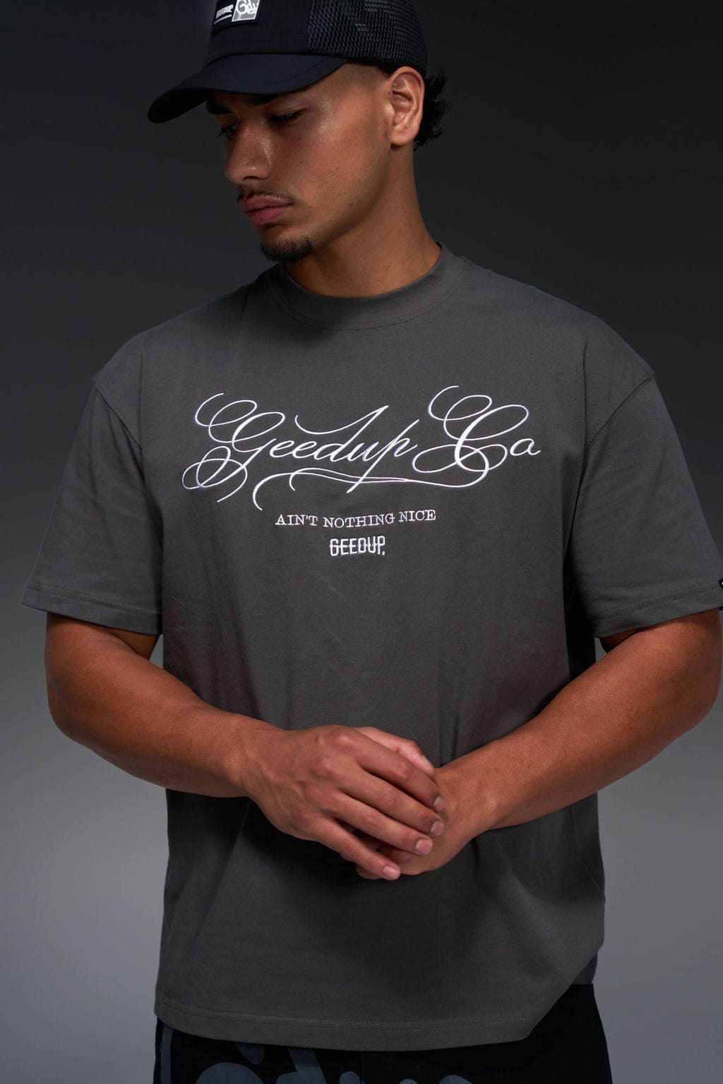 Geedup Co. Cursive T-Shirt Soft Black