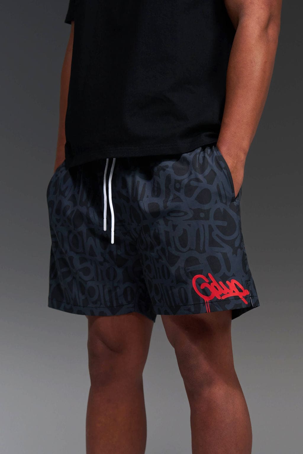 Handstyle Swim Short Black/Red