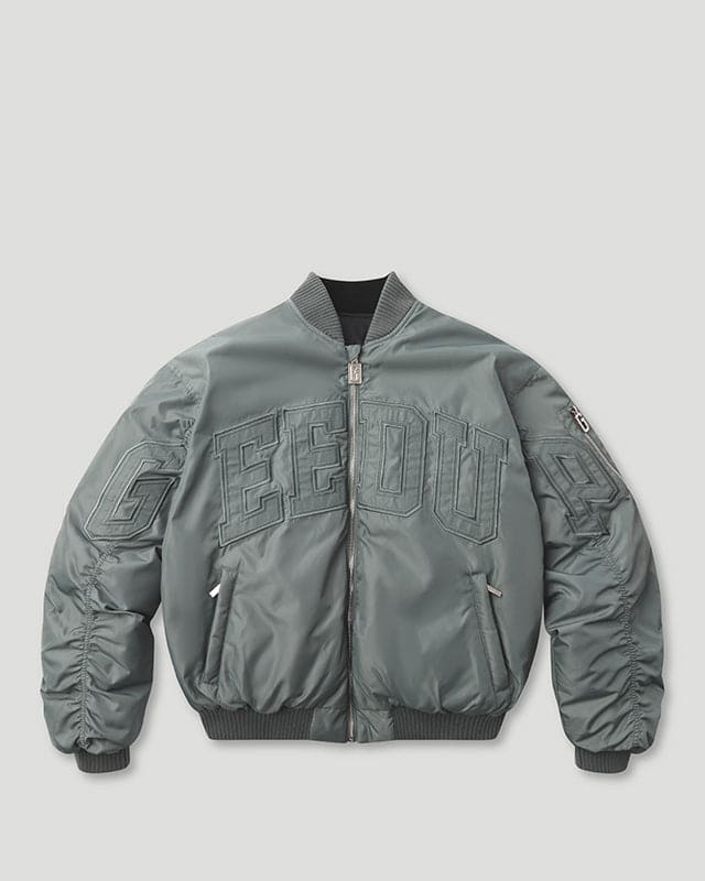 Team Logo/Handstyle Reversible Bomber Grey/Black