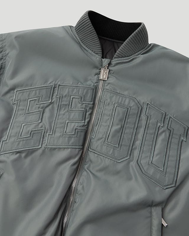 Team Logo/Handstyle Reversible Bomber Grey/Black