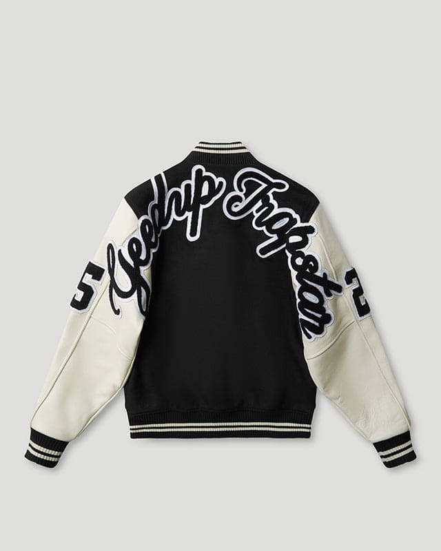 Geedup x Trapstar Letterman Jacket Black/White/Grey