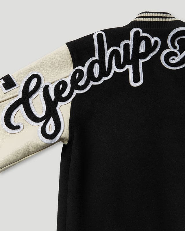 Geedup x Trapstar Letterman Jacket Black/White/Grey