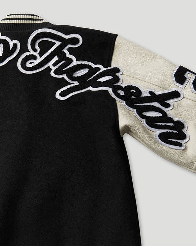 Geedup x Trapstar Letterman Jacket Black/White/Grey