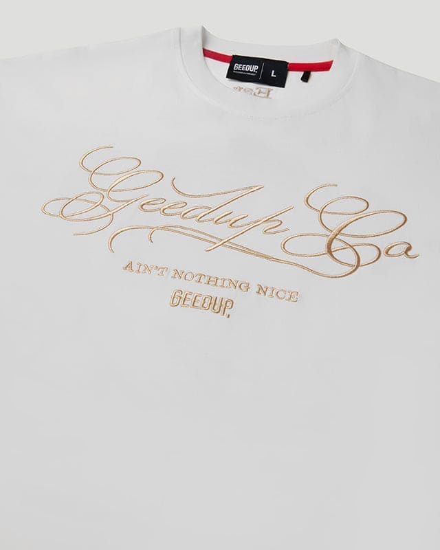 Geedup Co. Cursive T-Shirt Off White