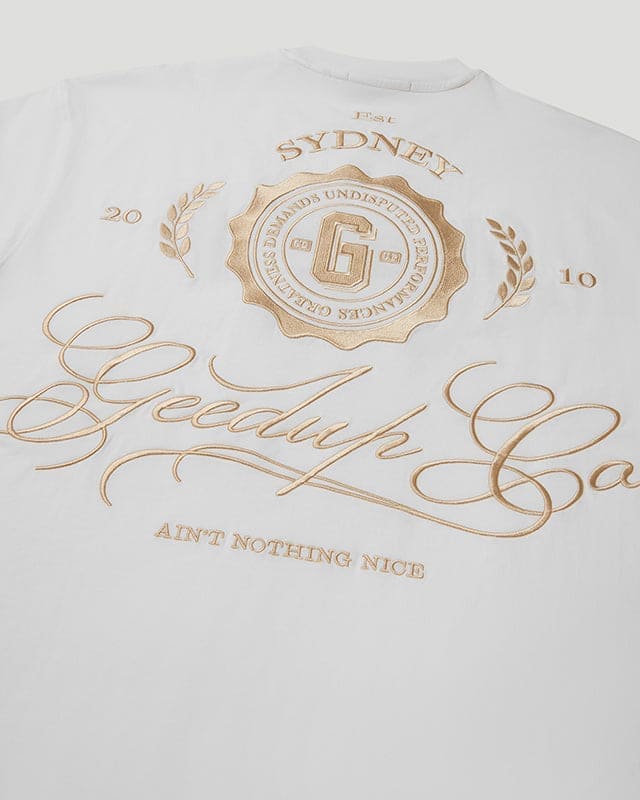 Geedup Co. Cursive T-Shirt Off White