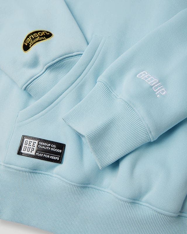 Team Logo x Vanson Hoodie Light Blue CX