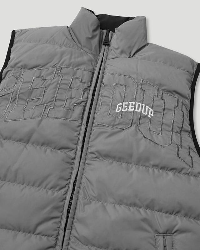 Handstyle/Team Logo Puffer Vest Black/Grey