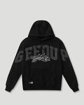Team Logo Cursive Hoodie Black/Grey