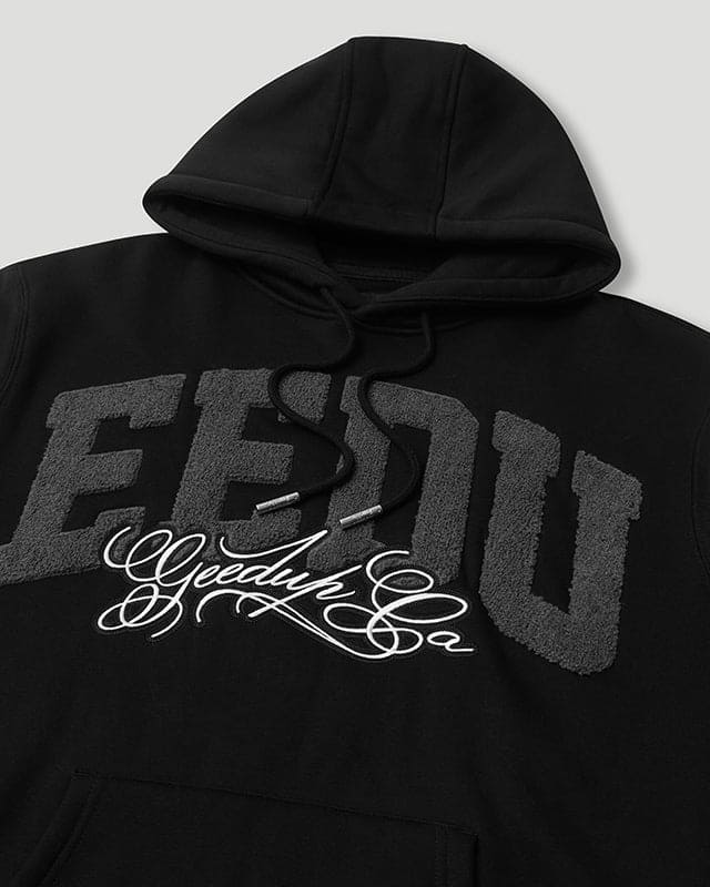 Team Logo Cursive Hoodie Black/Grey