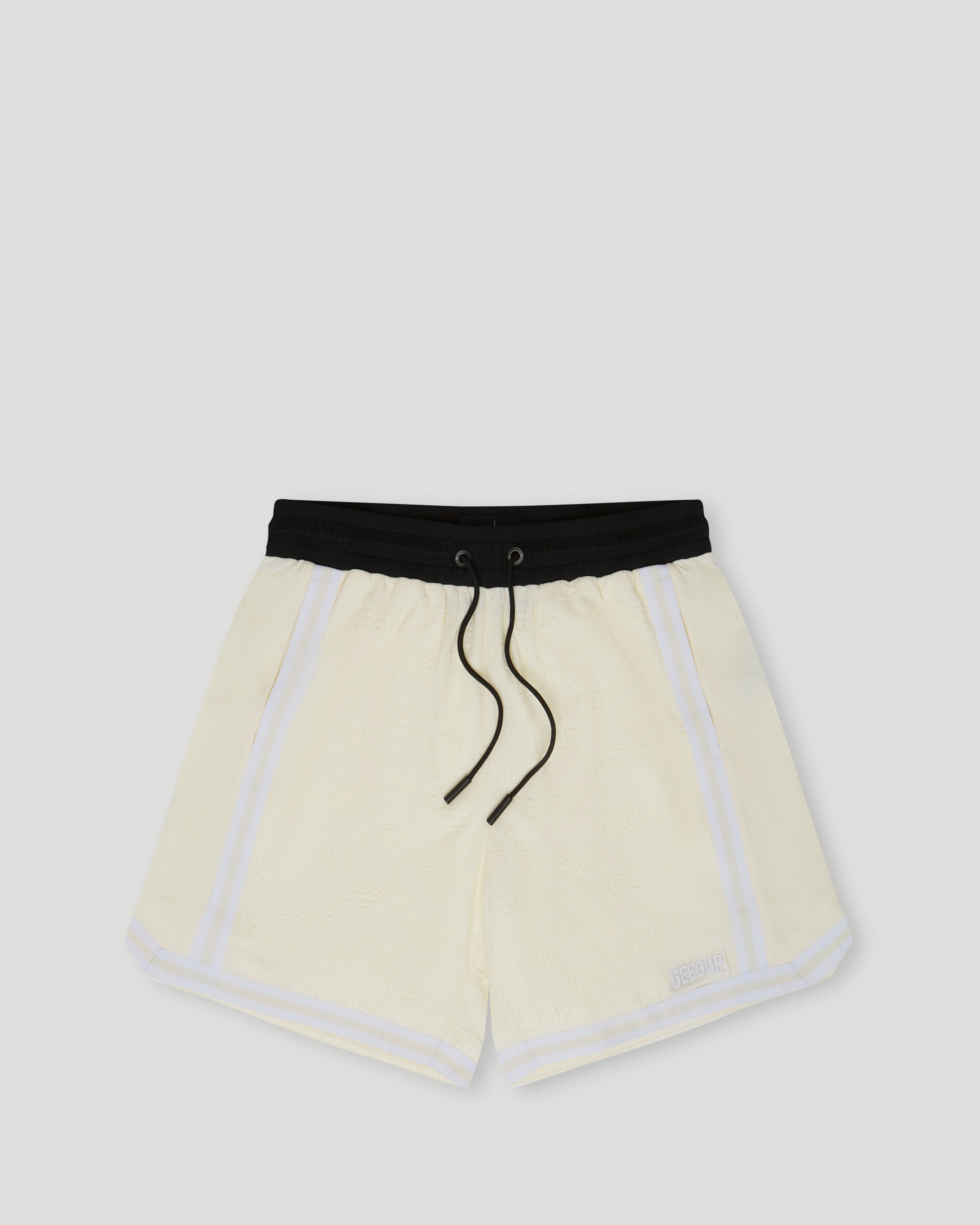 Emboss Mesh Shorts Cream