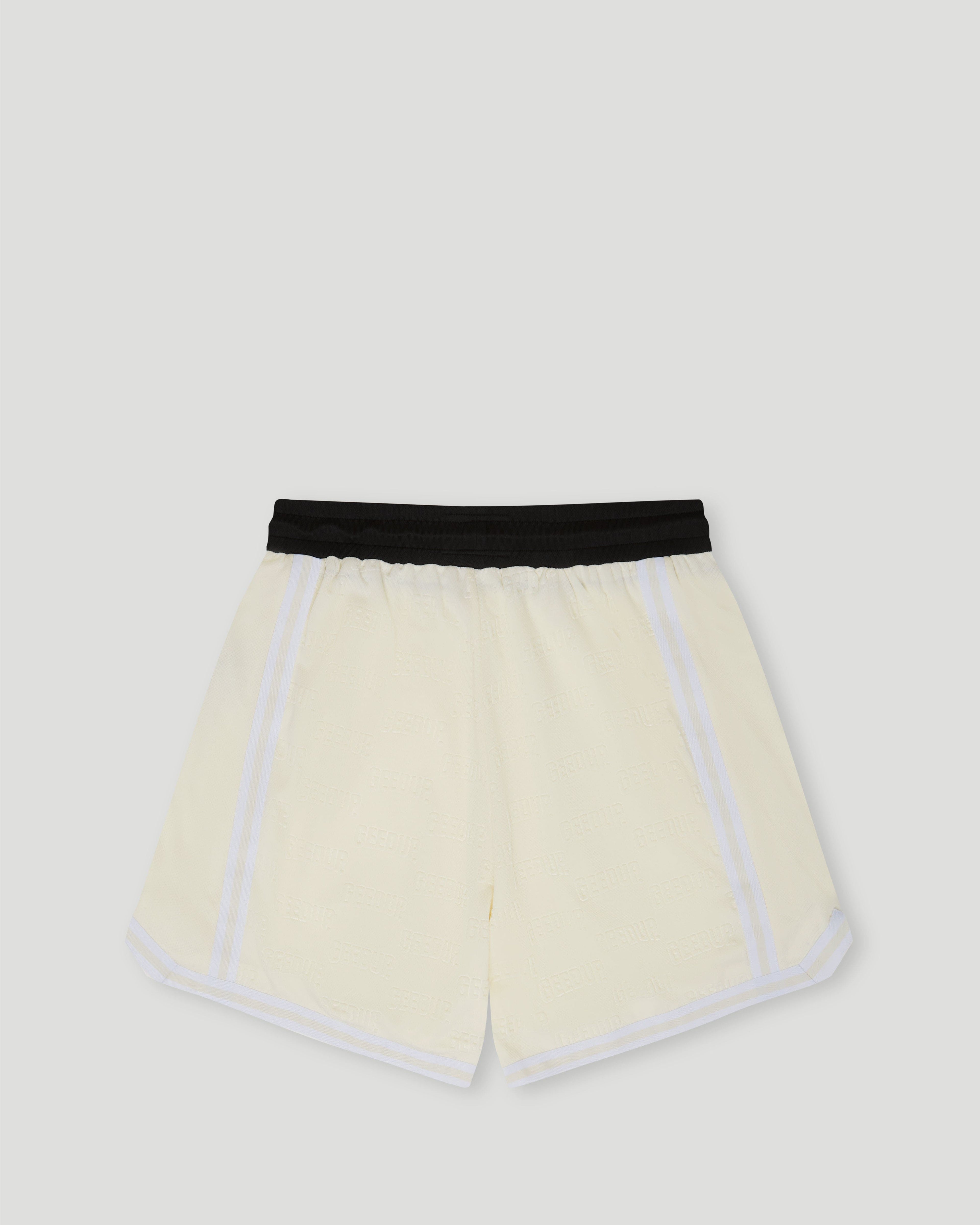 Emboss Mesh Shorts Cream