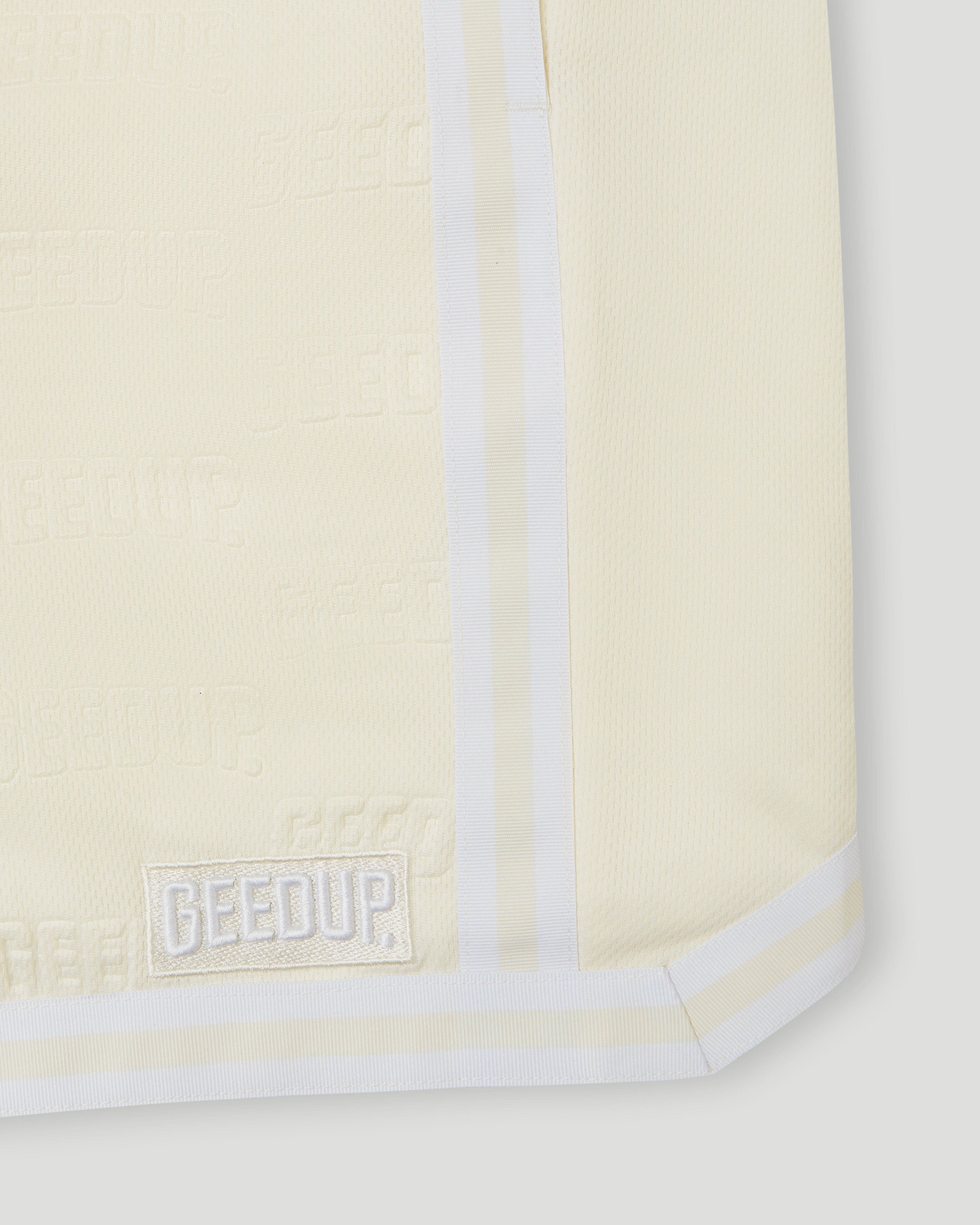Emboss Mesh Shorts Cream